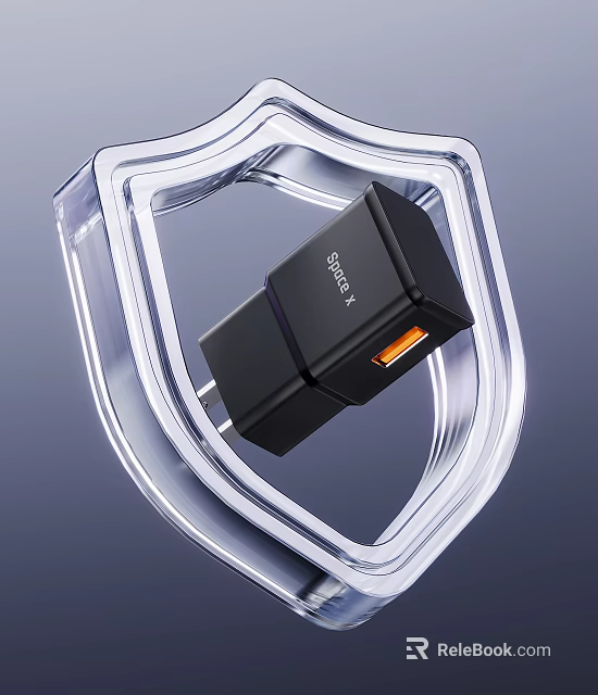 UGREEN USB Charger With Protective Shield Design And Orange USB Port 3d model 