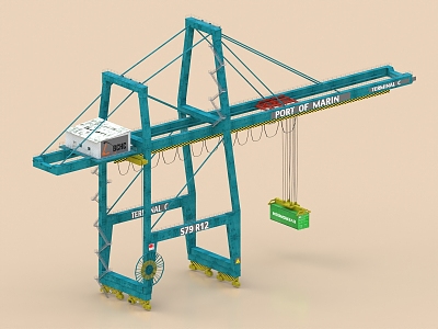 crane bridge crane bridge crane container crane wharf crane industrial equipment model