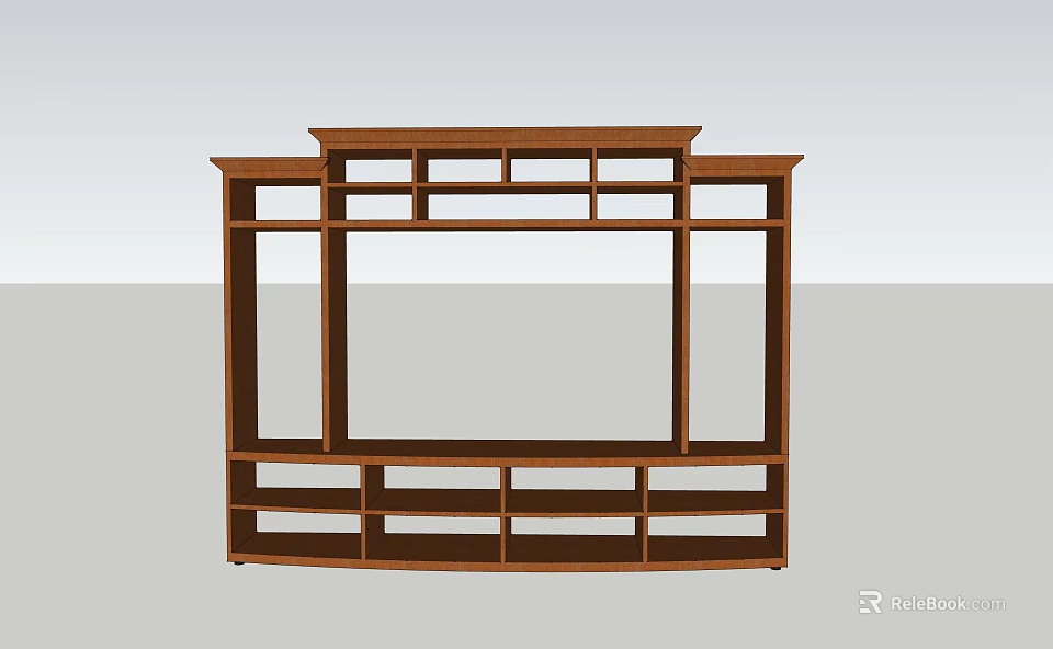 Classic Wooden Bookcase With Multiple Open Shelves For Home Library Storage 3d model 