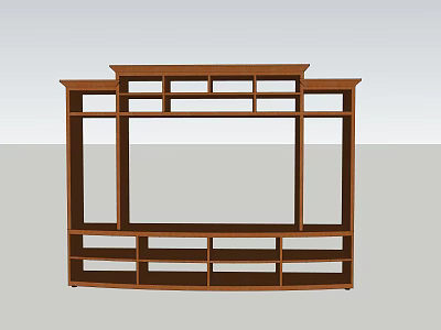Classic Wooden Bookcase With Multiple Open Shelves For Home Library Storage 3d model