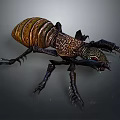 Realistic 3D Insect With Colorful Striped Exoskeleton And Spiked Legs Design