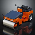 Orange Road Roller With Blue Top Black Seat And Roller Drum Wheels