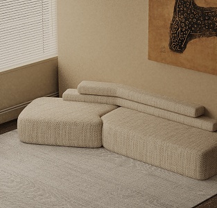 Three-seat sofa 3d model