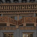Traditional Commercial Street With Ancient Architecture Red Lanterns And Pedestrian Shops At Night