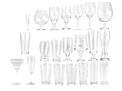 Modern Wine Glass Wine Glass Combination Clear Glass Wine Glass model