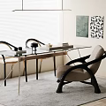 Modern Glass Top Dining Table And Chairs With Gray Rug Wall Art And Blinds