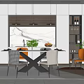 Modern Dining Table and Chair Combination Home 3d model