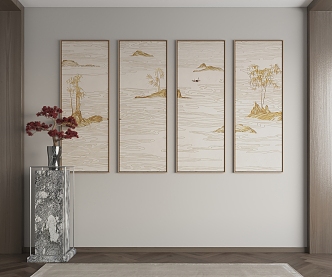 New Chinese Decorative Painting 3d model