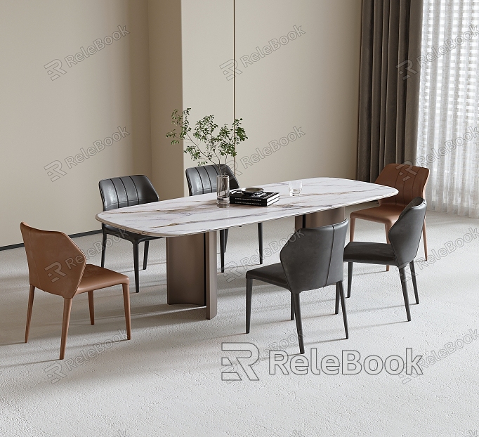 Modern Dining Table and Chair Combination Dining Chair Dining Table model