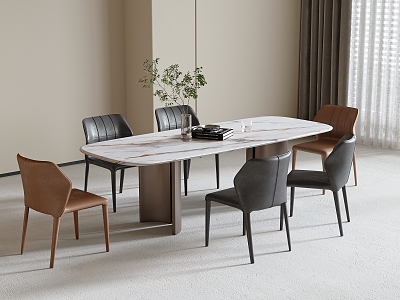 Modern Dining Table and Chair Combination Dining Chair Dining Table model