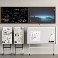 Writing board blackboard whiteboard drawing board mobile drawing board multimedia blackboard 3d model