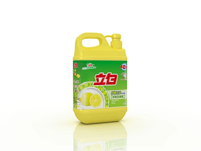 Liby Lemon Scented Dishwashing Liquid In Yellow Plastic Bottle With Fresh Cleaning Power 3d model