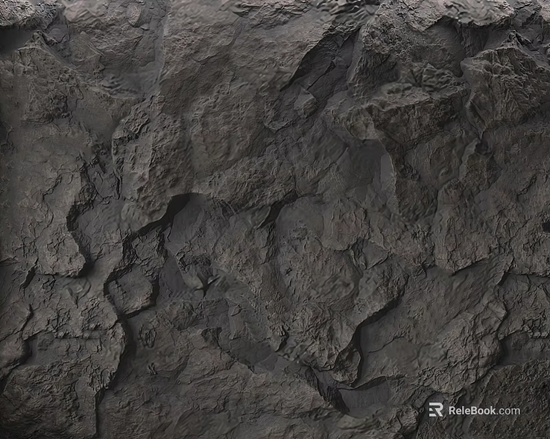 Dark Gray Rough Textured Background Wall With Natural Stone Like Surface 3d model 