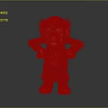 Bald Cartoon Character With Angry Expression Black Hair Red Shoes And Hands On Hips