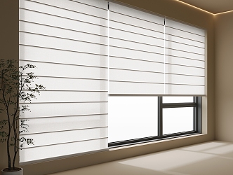 Modern venetian blinds curtain fabric curtain 3d model