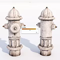 Two Old Style Weathered Metal Fire Hydrants With AR308 Marking For Fire Safety Equipment