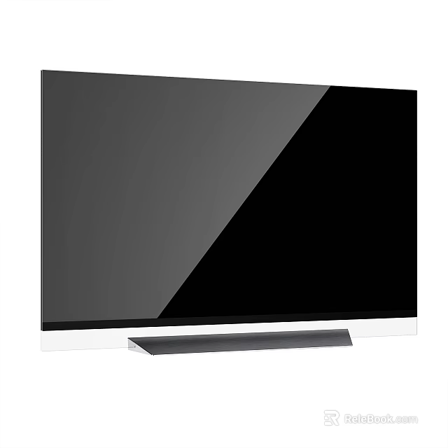 Sleek Modern Ultra Slim Flat Screen Television With Metal Stand Design 3d model 