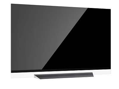 Sleek Modern Ultra Slim Flat Screen Television With Metal Stand Design 3d model