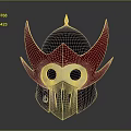 Unique Metal Weapon Helmet With Red Spikes And Combat Ready Design