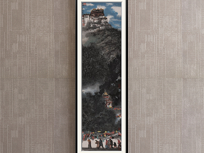 New Chinese Landscape Painting Black and White Hallway Landscape model