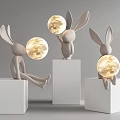 Modern Rabbit Moon Table Lamp 3d model