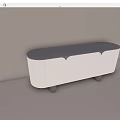 Modern Sleek Entryway Console Cabinet With Silver Finish Multiple Doors And Black Legs