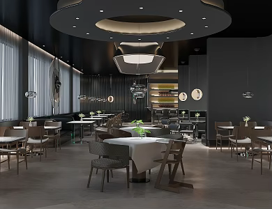 Modern Western Restaurant Hotel Restaurant Music Restaurant Light Luxury Western Restaurant Dining Table Chair Card Stake Sofa 3d model