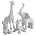 Cute Soft Plush Stuffed Animal Toys Including Giraffe Elephant Rabbit And Llama