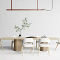 Quiet table and chair combination 3d model