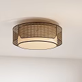Modern Circular Ceiling Light With Woven Mesh Frame And Soft Illumination For Home 3d model