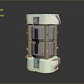 Futuristic Sci-Fi Device Structure With White Gray Metallic Panels And Layered Design 3d model