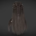 3D Human Head Model With Detailed Facial Features And Braided Brown Hair