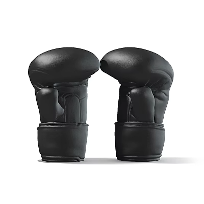Durable Black Boxing Gloves Ideal For Professional Sports Training And Practice 3d model