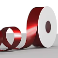 Shiny Red Satin Ribbon Roll For Decorative Gift Wrapping And Craft Projects 3d model