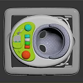 Baby Walker With Green Control Panel Colorful Buttons And Gray Polka Dot Seat