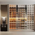 Modern Interior Partition With Metal Grid Design And Sculpture 3d model