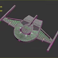 Futuristic Green Sci Fi Spaceship Model With Transparent Hull And Wing Structures 3d model
