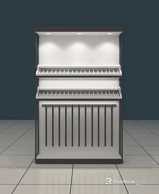 Commercial Outdoor Display Shelf Modern Design With Multiple Layers and Built in Lighting 3d model 