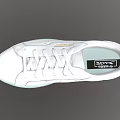 White Casual Sneakers With Light Green Sole And Breathable Perforations