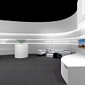 Everbright International Modern Exhibition Booth With White Design Reception Desk And Display Area