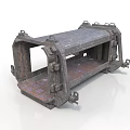 Industrial Metal Frame Structure With Rusty Surface And Connecting Parts