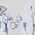 A Man Wearing Astronaut Spacesuit Front And Back View Design 3d model
