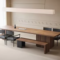 Modern tea table and chair combination 3d model