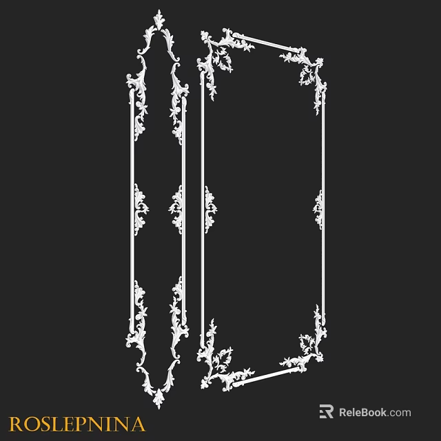 Decorative Components With Intricate Carved Patterns And Ornate Frame Designs 3d model 