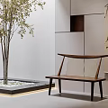 New Chinese Bench Log Sofa 3d model