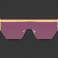 Stylish Pink and Gold Sunglasses with Gold Frame and Reflective Lenses