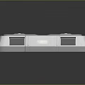 White Ventilation Device Featuring Dual Circular Fans Gray Panel And Base Structure