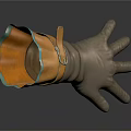 Durable Gray Rubber Household Gloves With Yellow Blue Wrist Strap Design