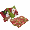 Festive Snowman Decorative Pillows in Red and Green with Scarf Snowflake Patterns for Winter