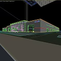 Modern Large Industrial Factory Building Featuring Steel Structure Glass Windows Green Lawn And Main Entrance
